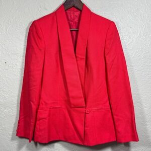 Vtg 80s Raspini Blazer Suit Jacket 9/10 Red Sport Coat Siren Boardroom Blokecore